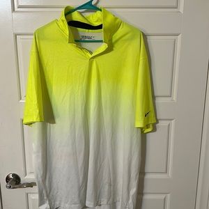 Yellow/White Nike Golf Performance Dri Fit Polo